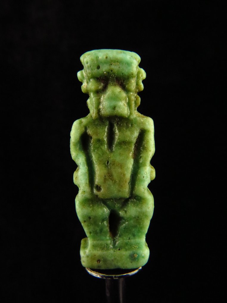 Oud Egyptisch Faience Amulet Van De God Pataikos 3 1 Cm Catawiki