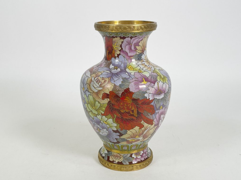 Vaso Vetro, Cloisonné Cinese, vaso, fiori, vaso" Cina Catawiki