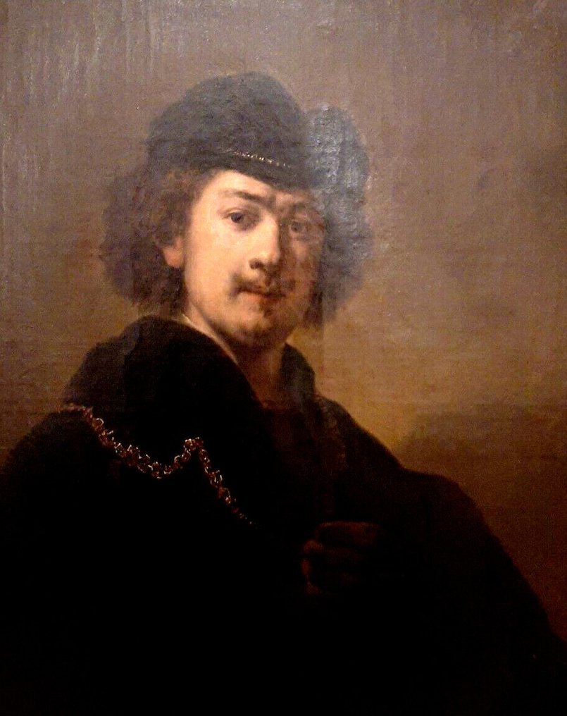 Niederländische Schule (XIX), nach Rembrandt - Selbstporträt von ...