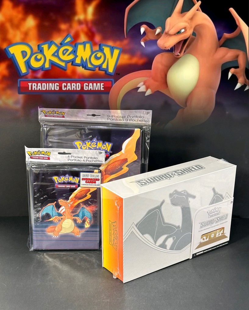 Pokemon lot de 4 Cartes Pokémon en Métal - série Charizard
