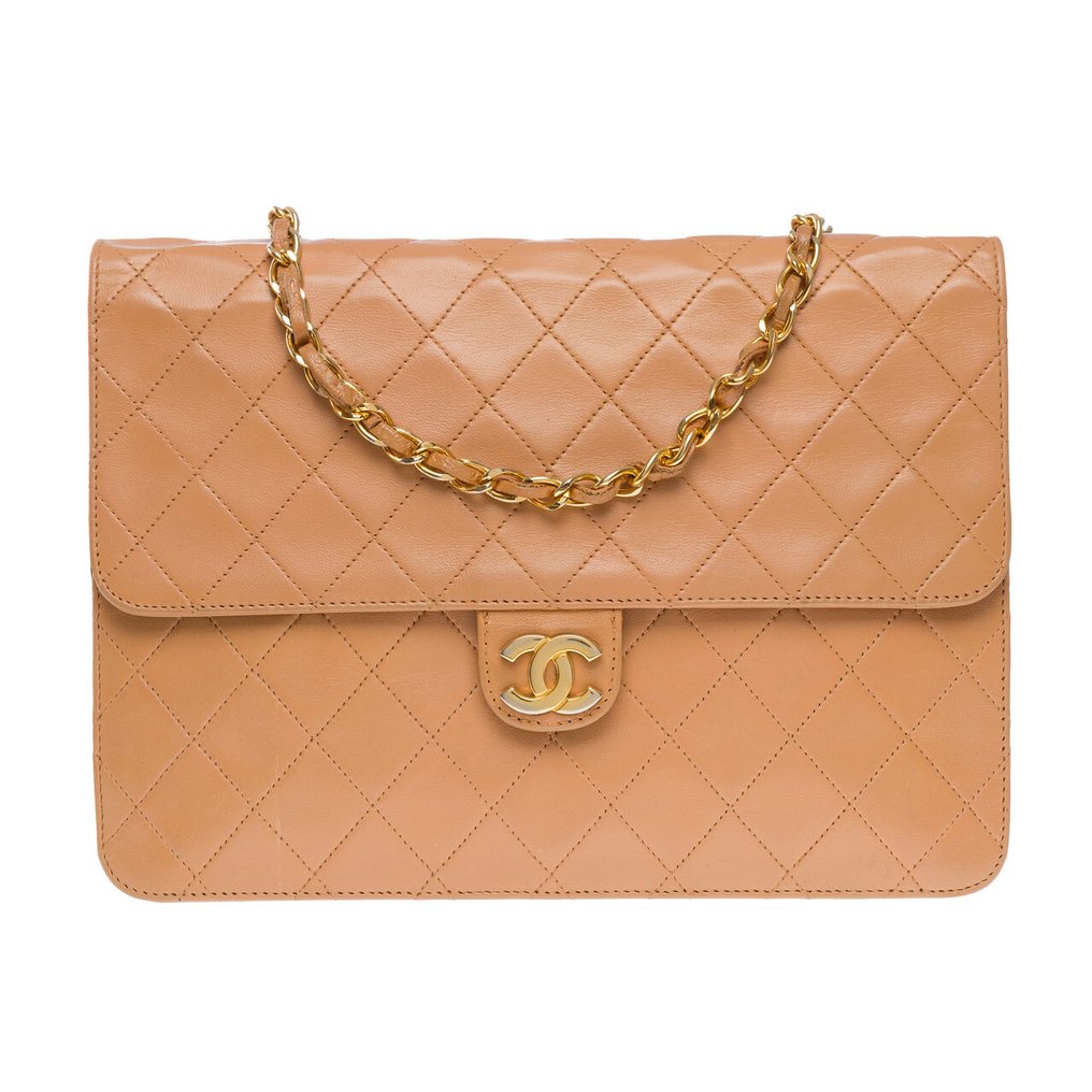 Chanel - Authenticated Handbag - Leather Orange Plain for Women, Good Condition