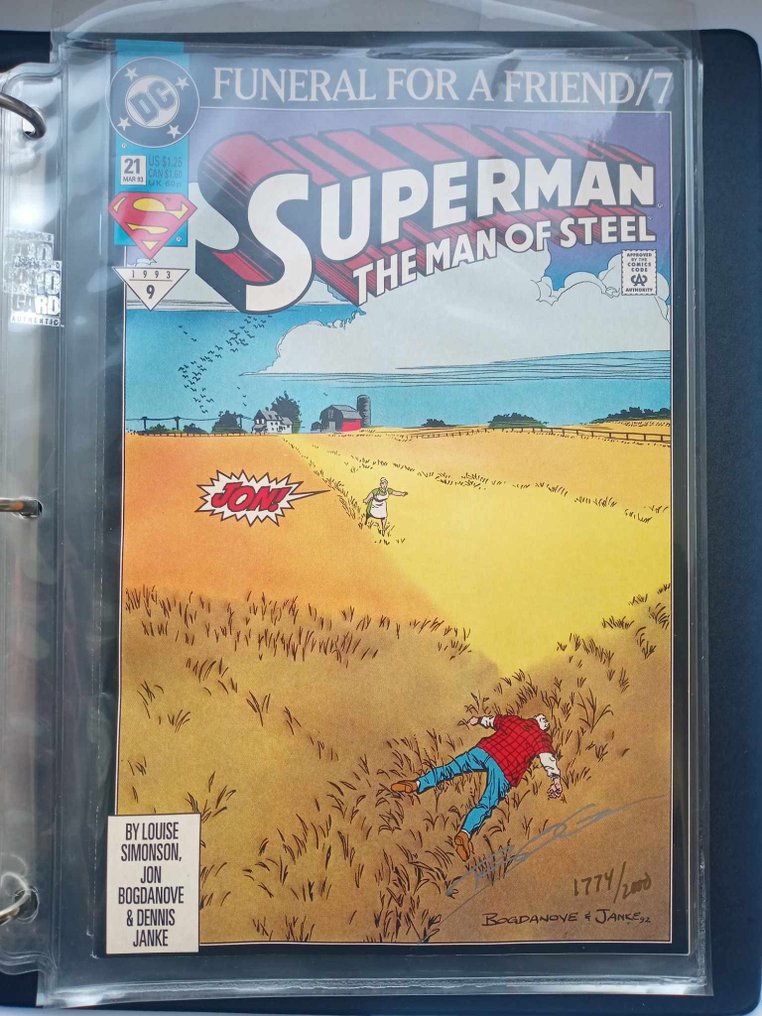 Superman 10 x Signed Superman Funeral for a Friend and Adventures of