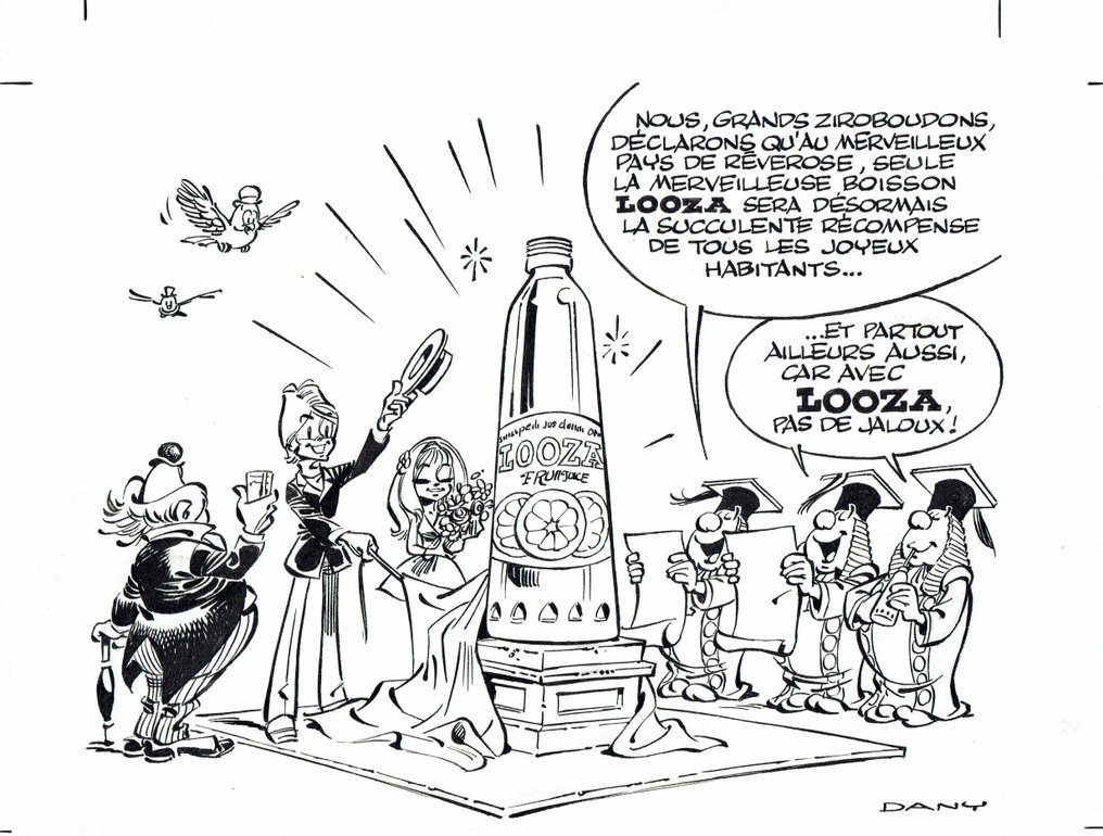 Dany Dessin original Olivier Rameau Calendrier Tintin (1971