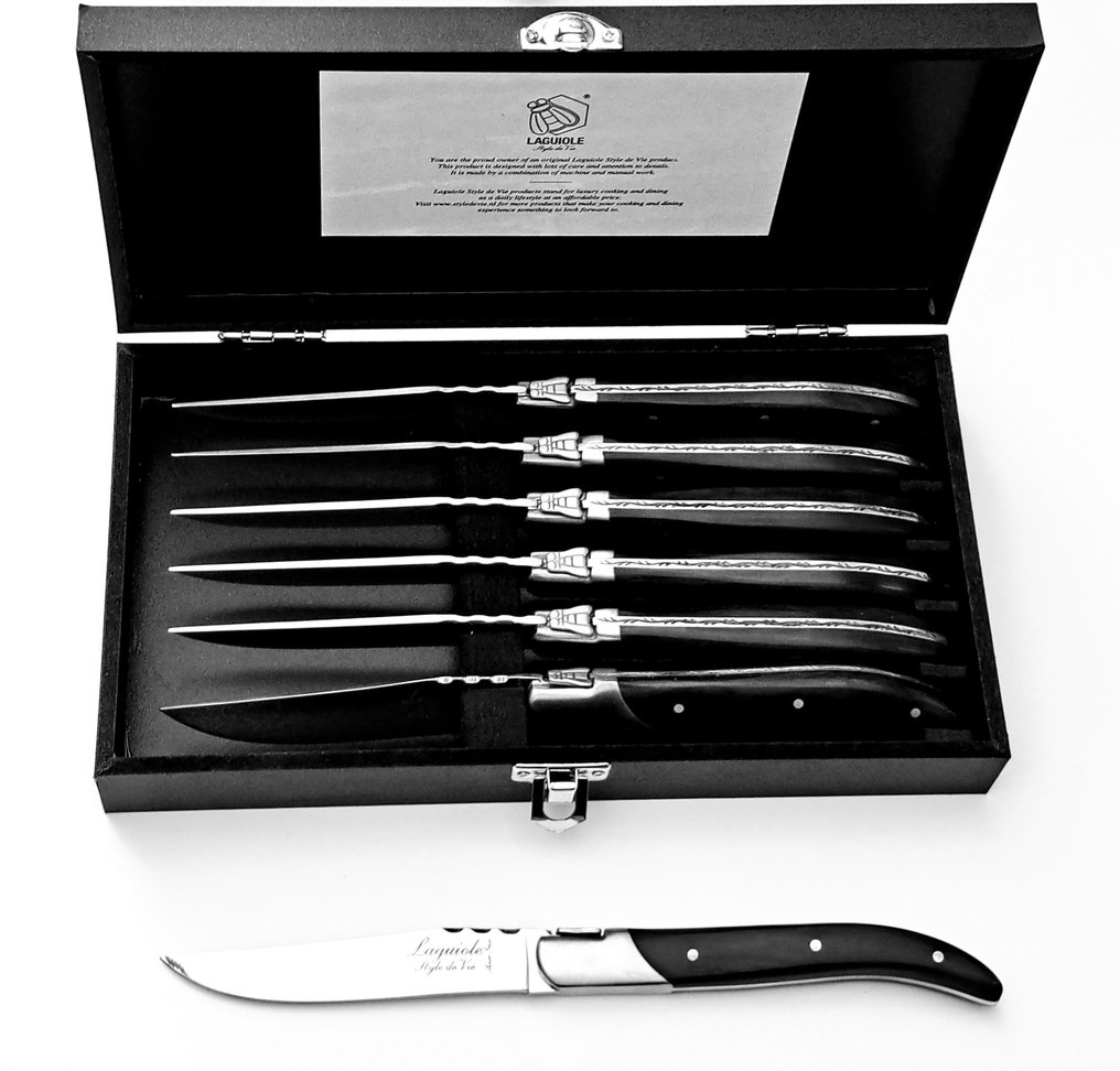 Laguiole 6x Luxury Steak Knives style de Table knife set (6