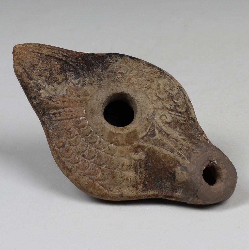 Ancient Roman Terracotta Oil lamp, Spanish Export License. Catawiki