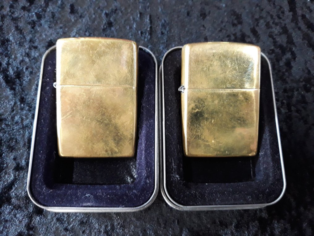 Zippo 2 vintage Brass Zippo (XVIXIII) Pocket lighter Brass (4