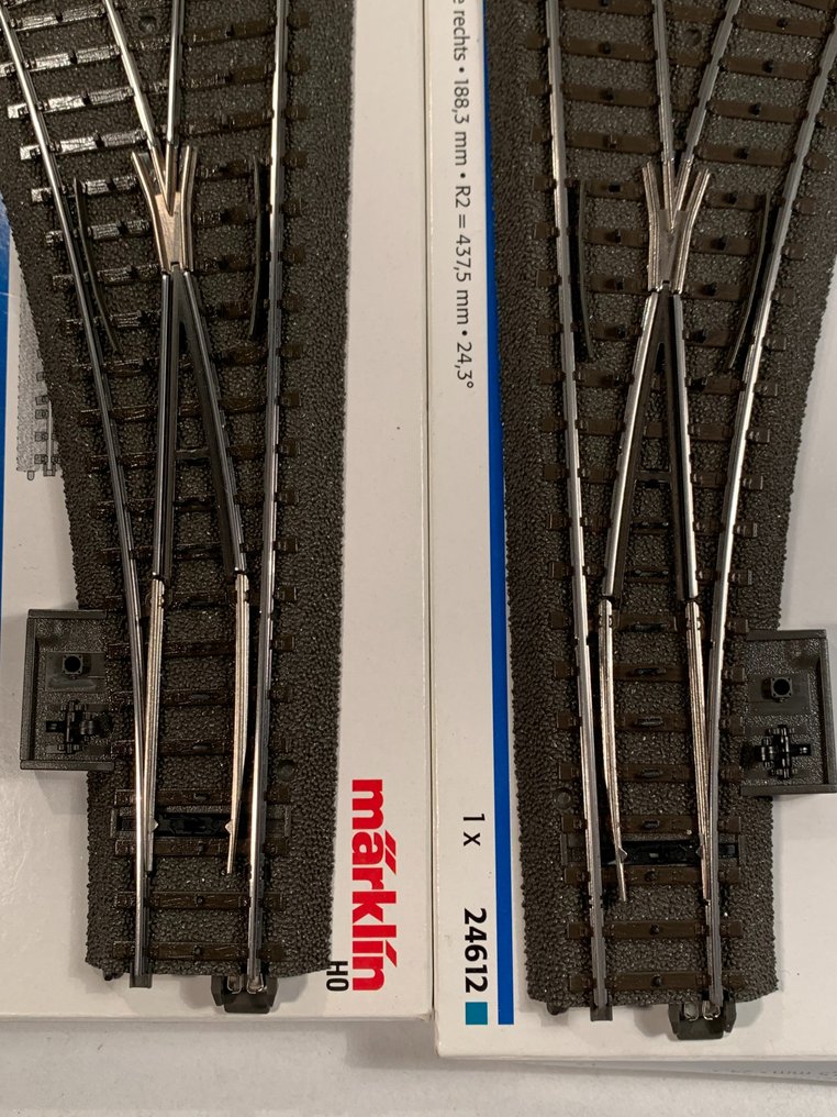 Märklin H0 - 24611/24612 - Model train tracks (4) - 4 switches, new ...