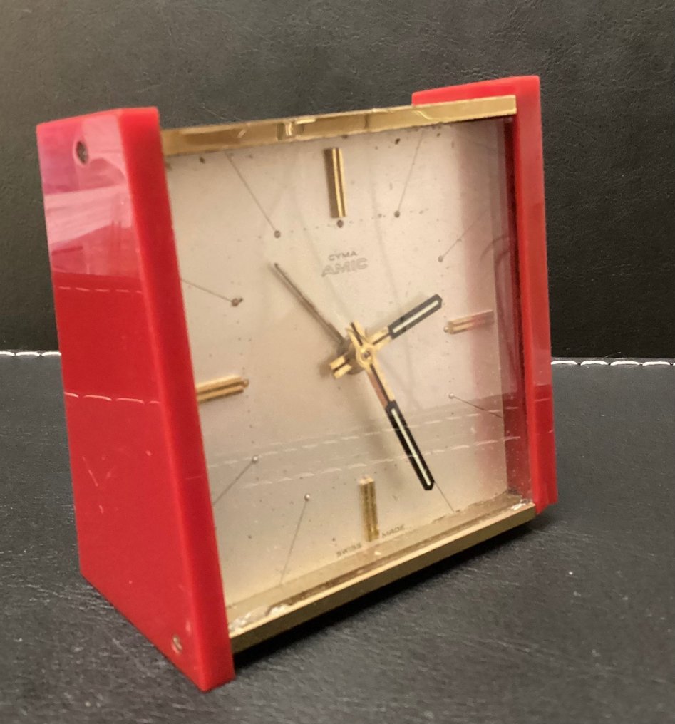 Table/desk clock Table clock Cyma Made Swiss Art Deco Brass