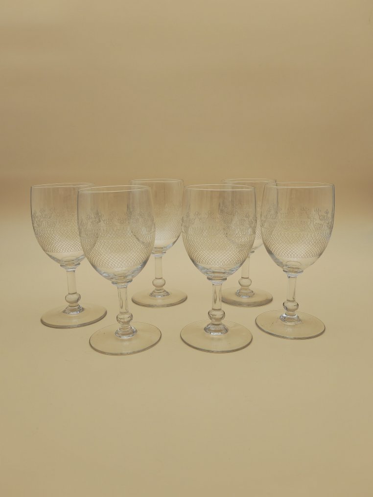 Servizio di bicchieri per 6 persone (6) - Gravure guilloché - Cristallo -  Catawiki