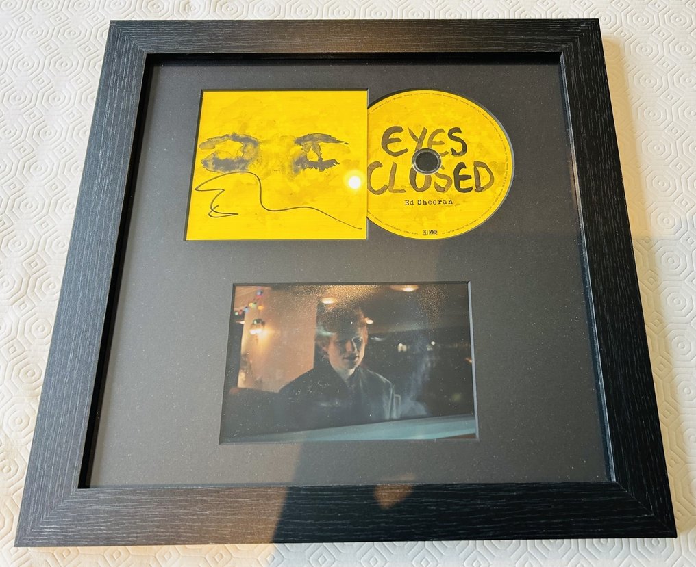 Ed Sheeran Eyes Closed Signed Insert Custom Framed CD Display