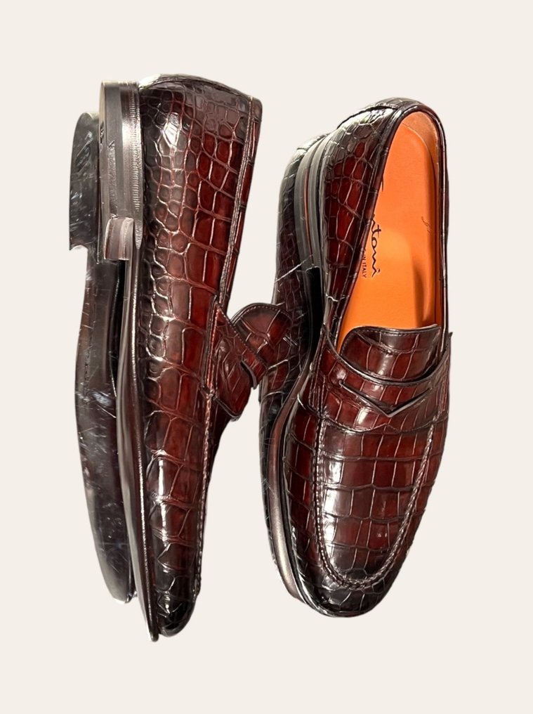 Scarpe in coccodrillo santoni outlet