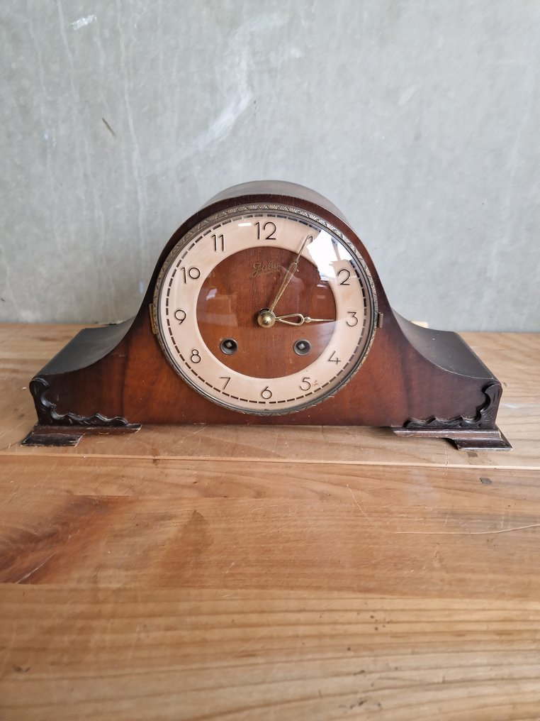 Mantel clock Juba Art Deco Brass, Wood 19501960 Catawiki