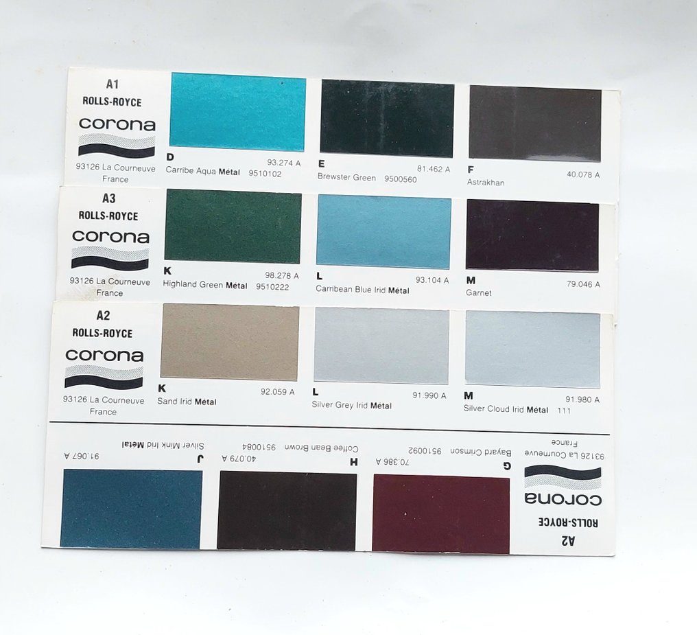 Color chart - Rolls-Royce - Catawiki