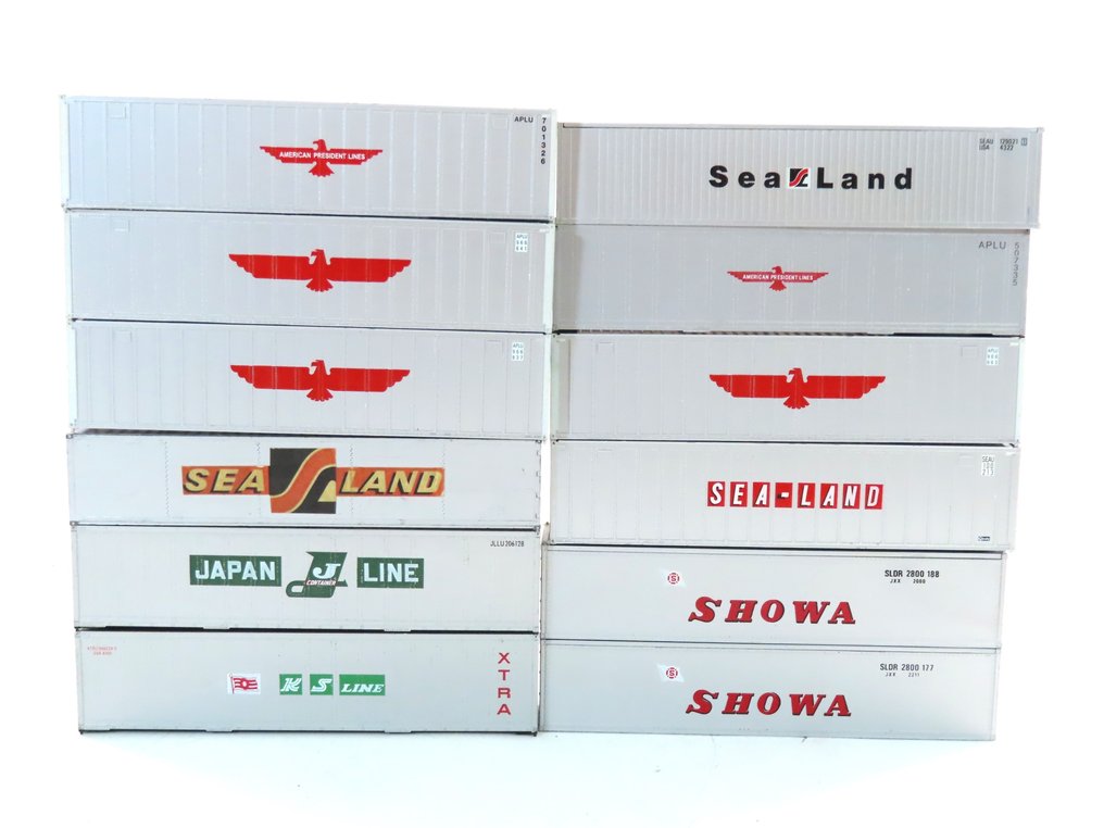 Rowa, Concor H0 Model train scenery (12) 40' containers from Showa