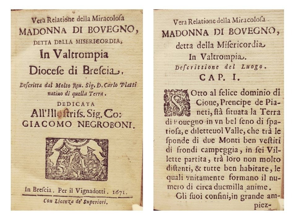 Carlo Platti Vera Relatione della Miracolosa Madonna di Bovegno in
