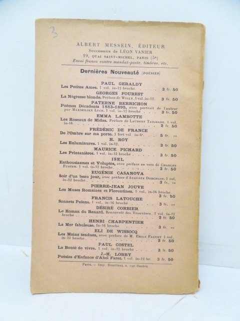 Paul Verlaine La Bonne chanson 1912 Catawiki