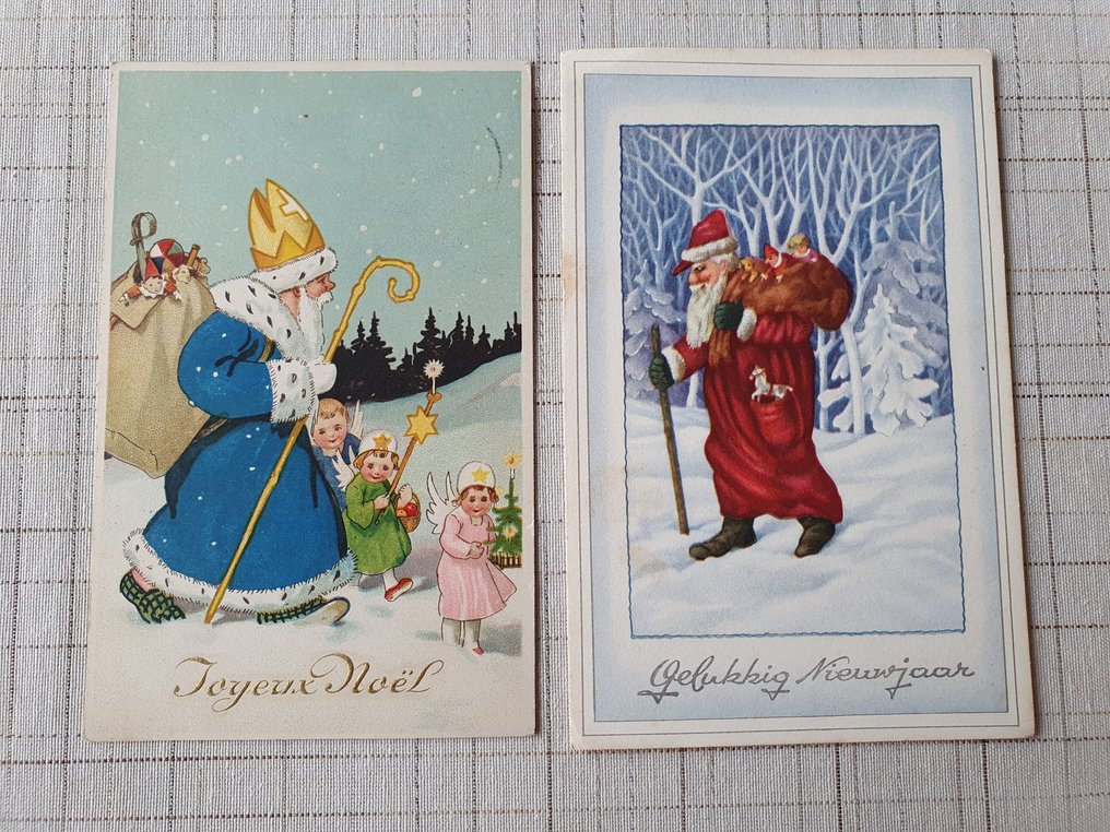 Nederländerna och andra länder Jul och nyår Vykort (80) 19301950