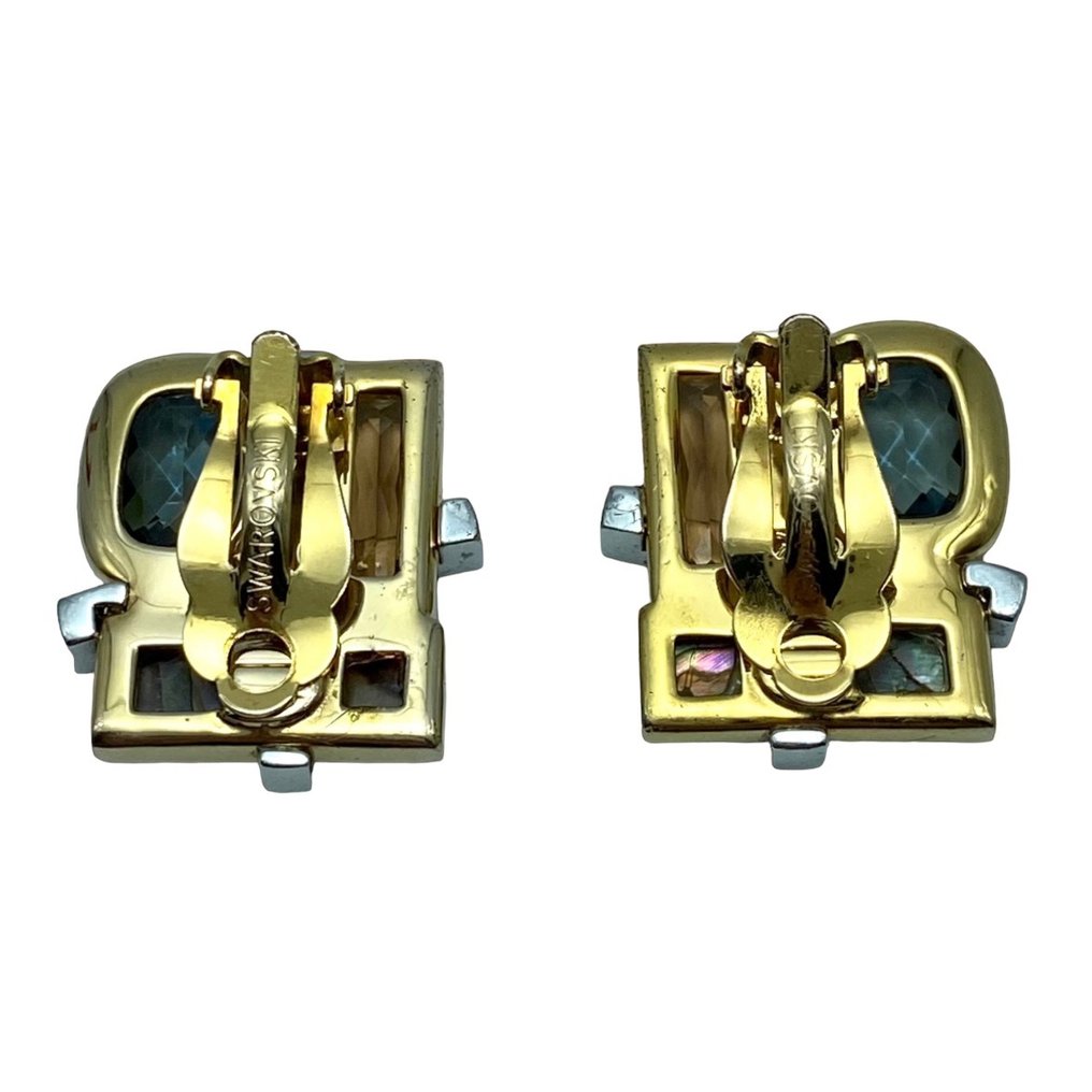 Swarovski Goldplated Earrings Crystal, Abalone Catawiki