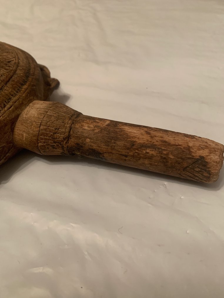 Carved Ottoman gunpowder flask Wood North Africa / Middle East