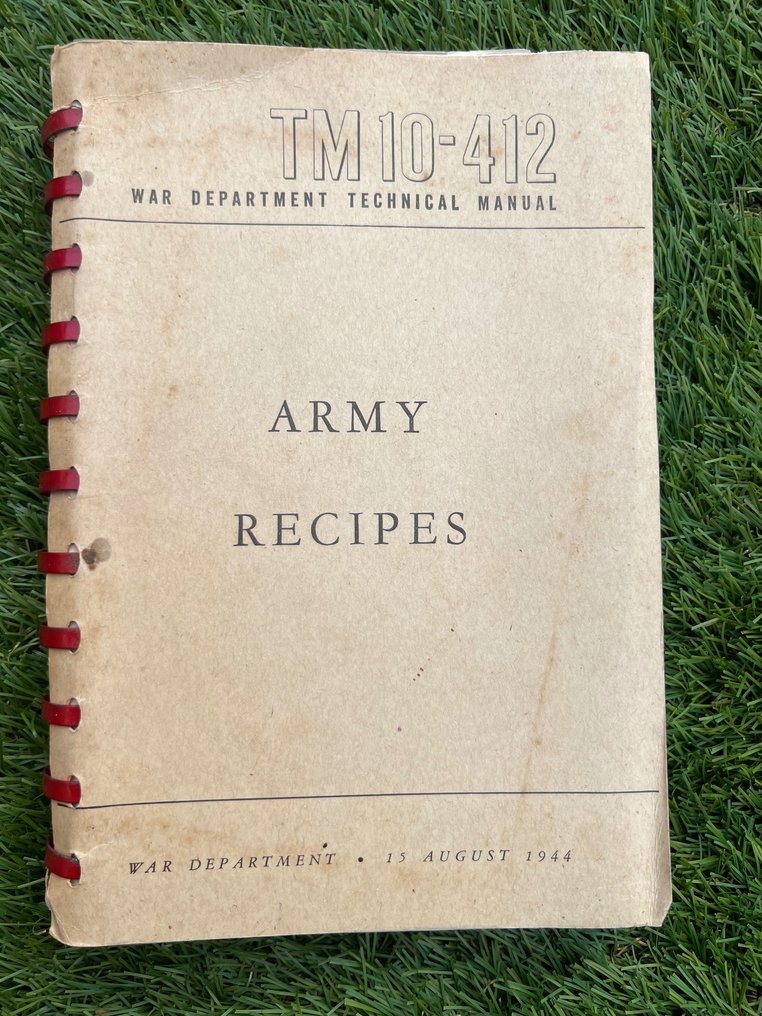 Verenigde Staten van Amerika Rare WW2 USA ARMY COOKING / RECIPE BOOK