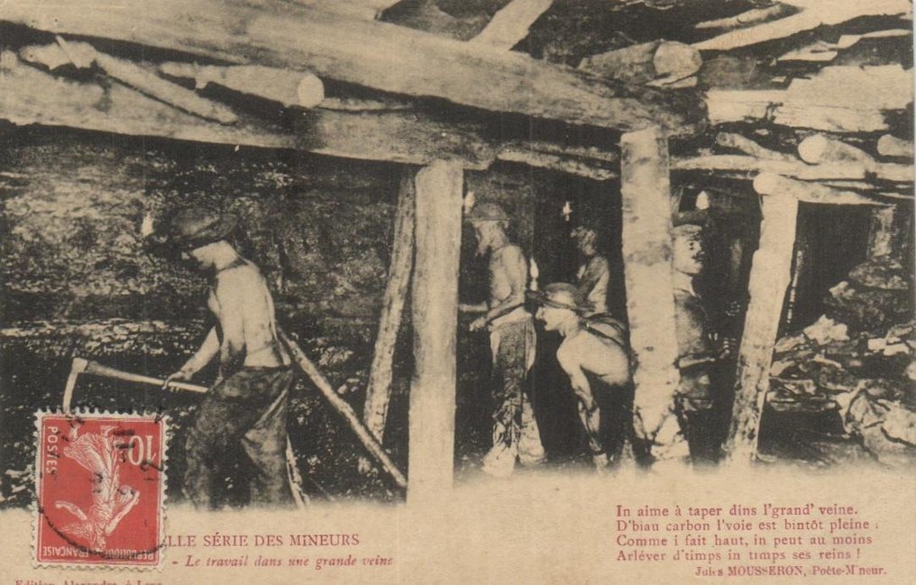 Mines de charbon de divers pays Avec des scènes animées Carte