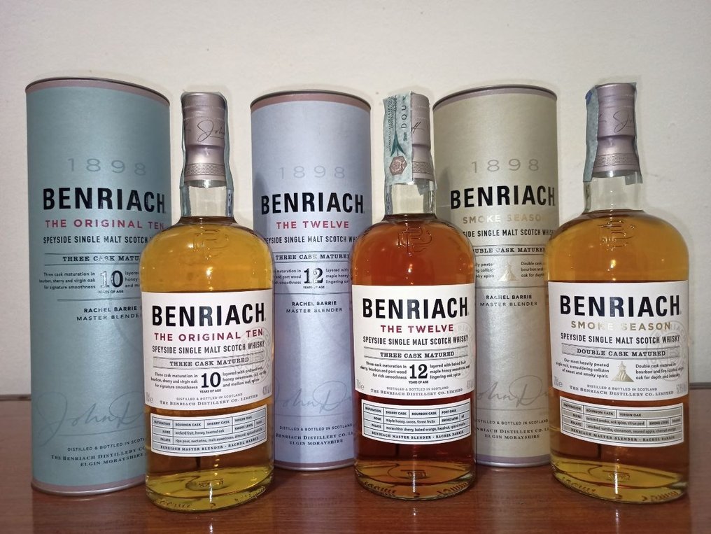 Benriach - 10yo - 12yo - Smoke Season - Original bottling - 70cl - 3 ...
