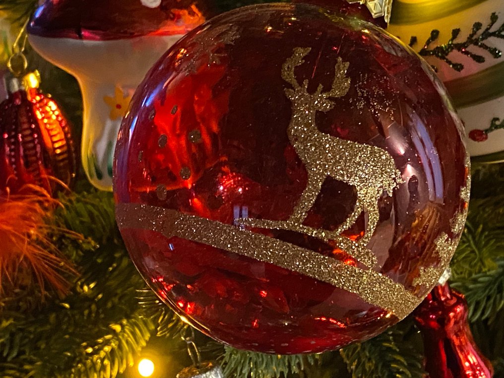 Kerstbal ornament ED Europa 12 transparante glazen kerstballen met