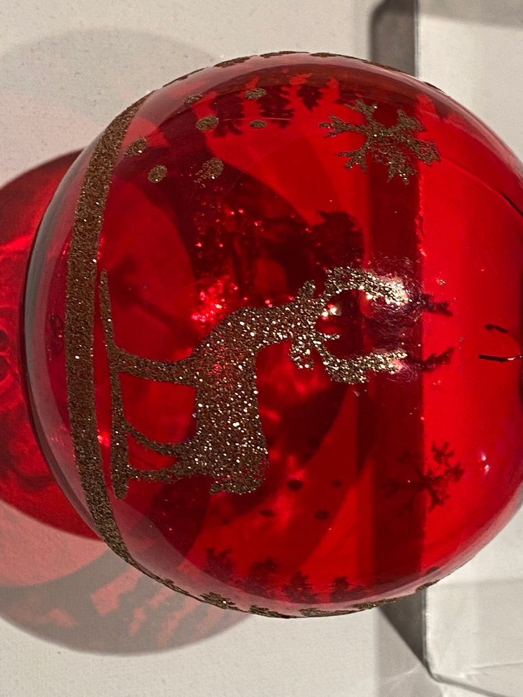 Kerstbal ornament ED Europa 12 transparante glazen kerstballen met