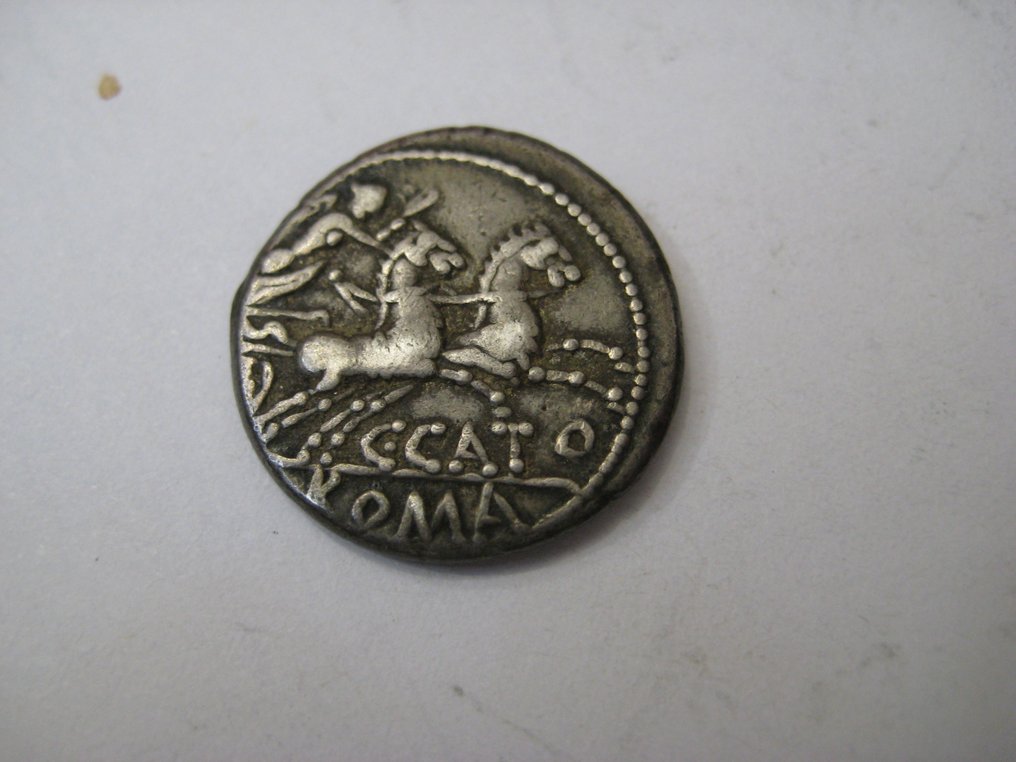 Roman Republic. C. Porcius Cato, 123 BC. Denarius 123 v. Chr. Catawiki