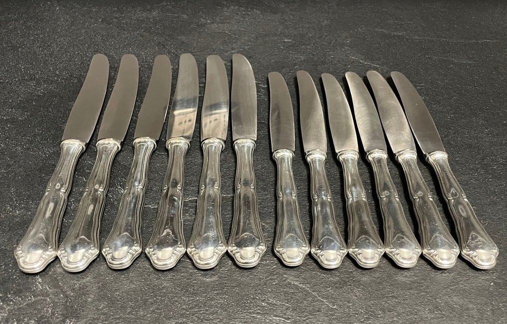 Buccellati Michelangelo Clementi Buccellati - Table knife set (12) - Savoy  Buccellati Clementi - .800 silver - Catawiki