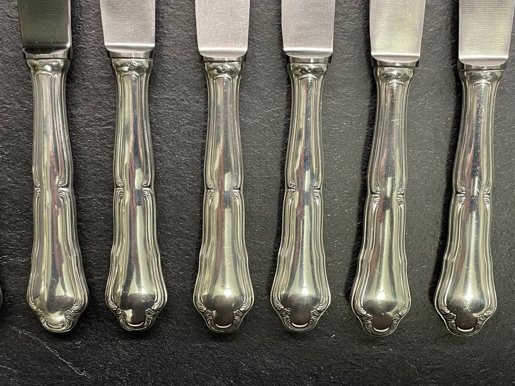 Buccellati Michelangelo Clementi Buccellati - Table knife set (12) - Savoy  Buccellati Clementi - .800 silver - Catawiki