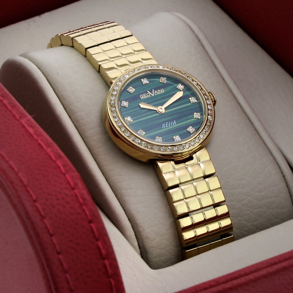 GEOVANI Swiss Diamond Watch GOL577 GG DD 12 Geen