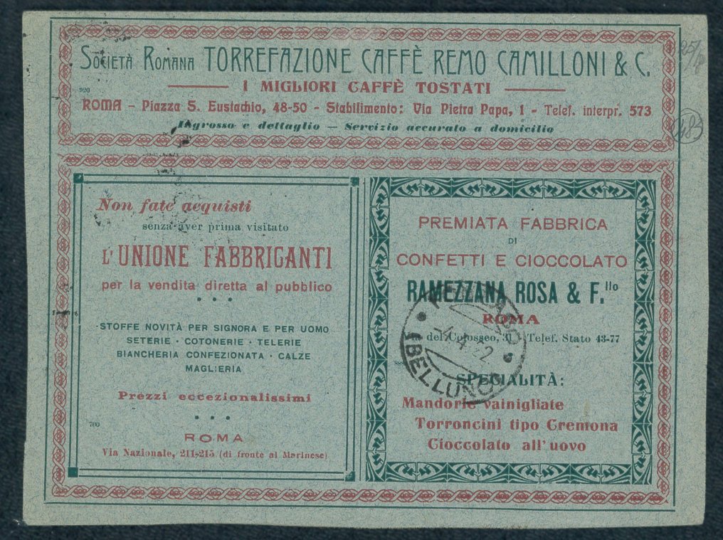 Italy Kingdom - B.L.P. 20 c. arancio + parte di un - Catawiki