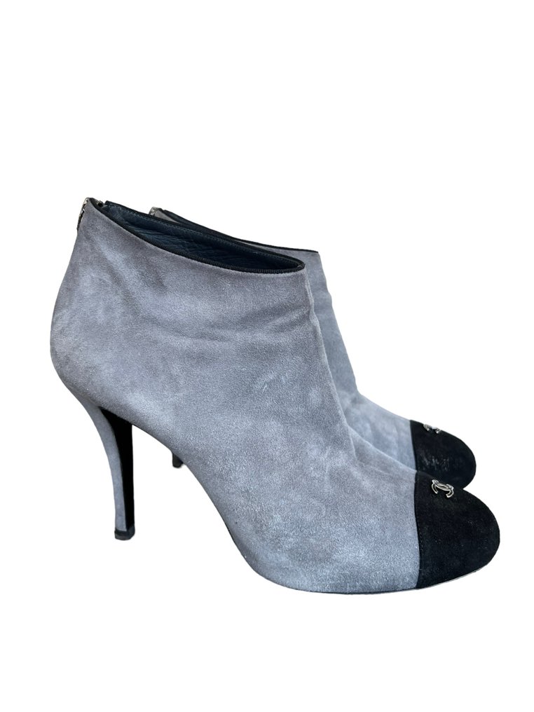 Chanel grey boots deals