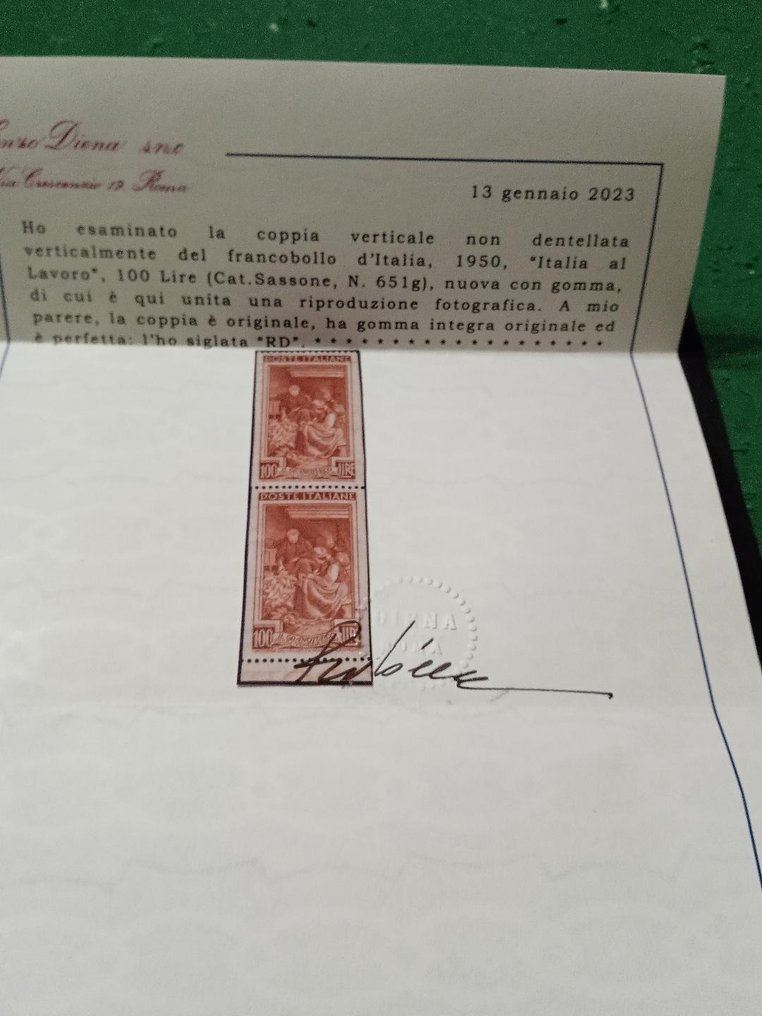 Italy 1950 - “Italy at work” set £100, vertical pair - Catawiki