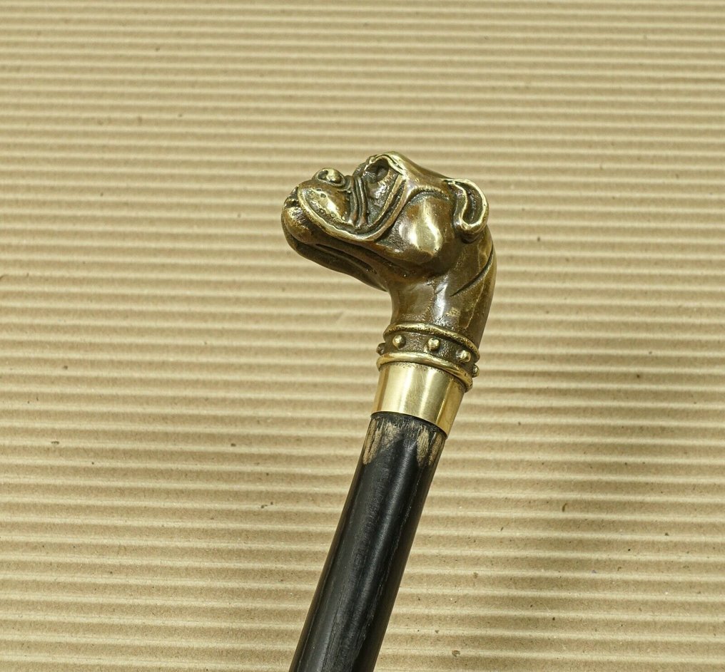 Vintage Walking Stick Dog Brass, Wood 19th century Catawiki