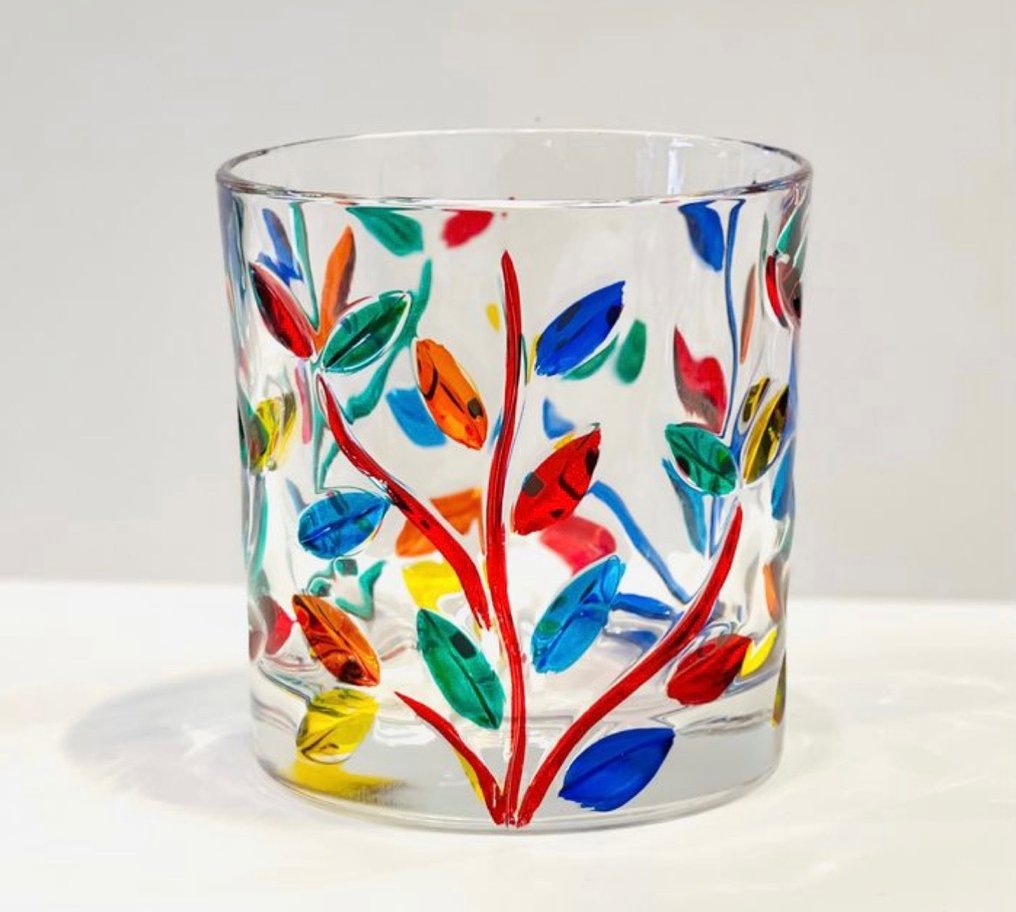 Vetreria Arzanese - Drinking set (12) - Bicchieri colorati con murrine -  Glass - Catawiki