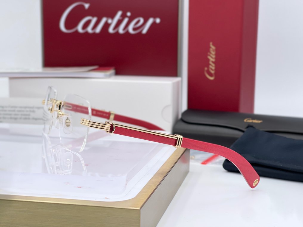 red wood cartier glasses