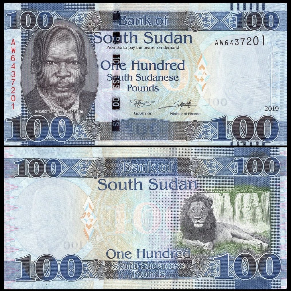 South Sudan. - 100 x 100 Pounds 2019 - Pick 15d - Original bundle