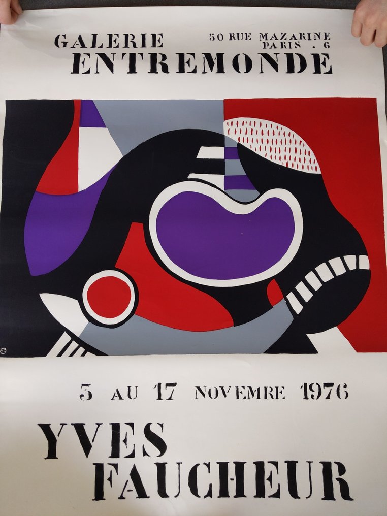 Galerie Entremonde - Affiche exposition Yves Faucheur. - - Catawiki