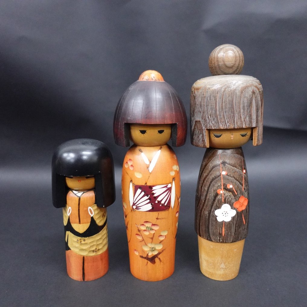 創作こけし「森歓」通産大臣賞受賞作家卯三郎作