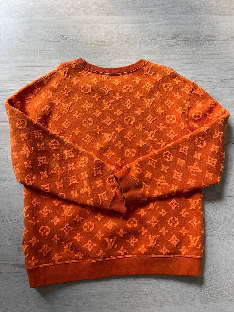 Louis Vuitton, orange monogram crewneck sweatshirt - Unique Designer Pieces