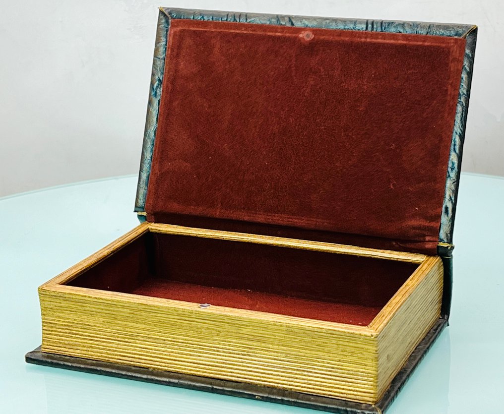 Vintage Book Box Velvet, Wood Catawiki