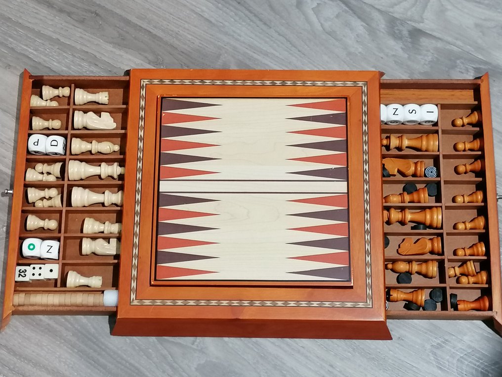 Arab gat bronzen Schaakspel, Backgammon - Hars/polyester, Hout - Catawiki