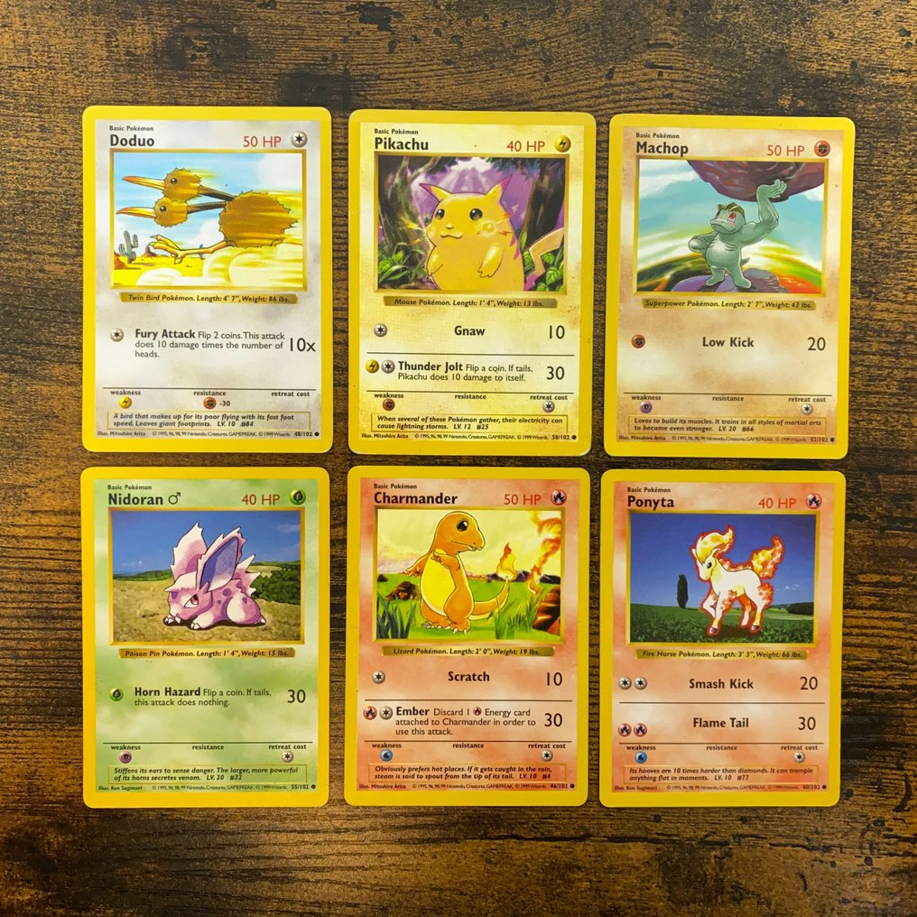 Eerlijk Katholiek waarschijnlijk Shadowless - Set of 6 Pokémon Cards from the Base Set - Catawiki