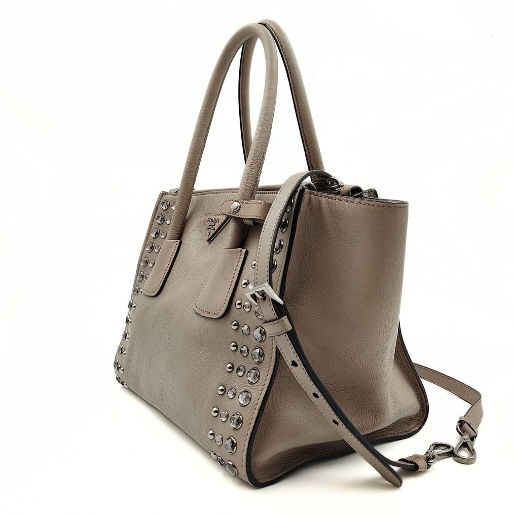 Prada - Authenticated Handbag - Leather Beige Plain for Women, Good Condition