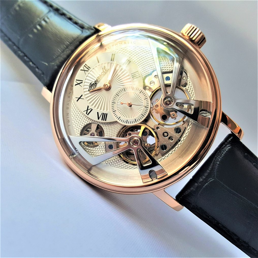 Ingersoll Twin Balance 45 Jewels Automatic Gold Double