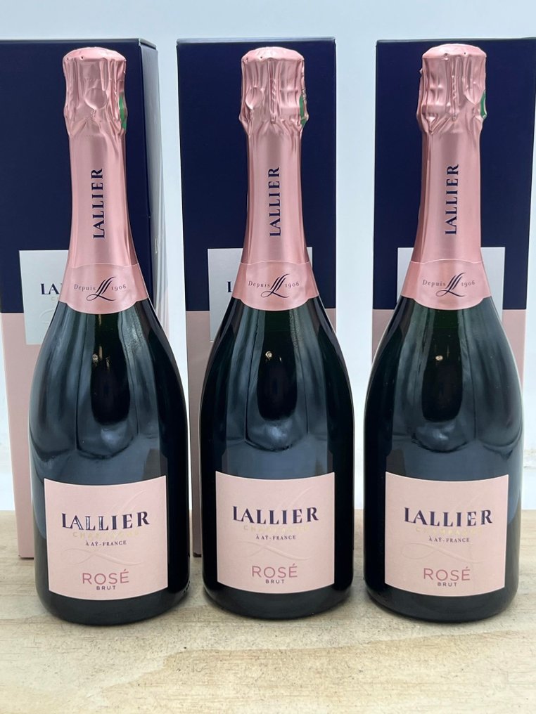 Lallier, Brut Rosé - Champagne Grand Cru - 3 Bottiglie - Catawiki