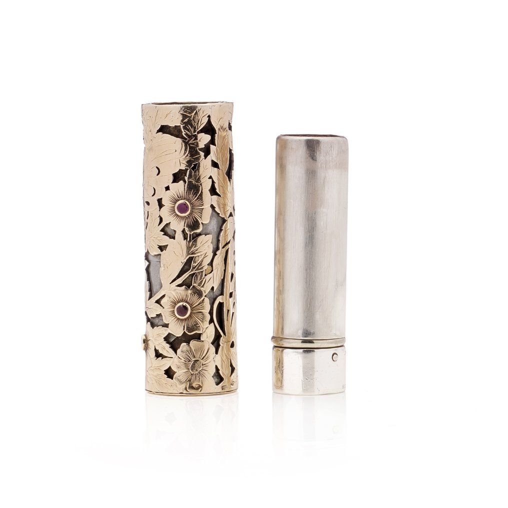 Butterfly design lipstick holder - .750 (18 kt) gold, - Catawiki