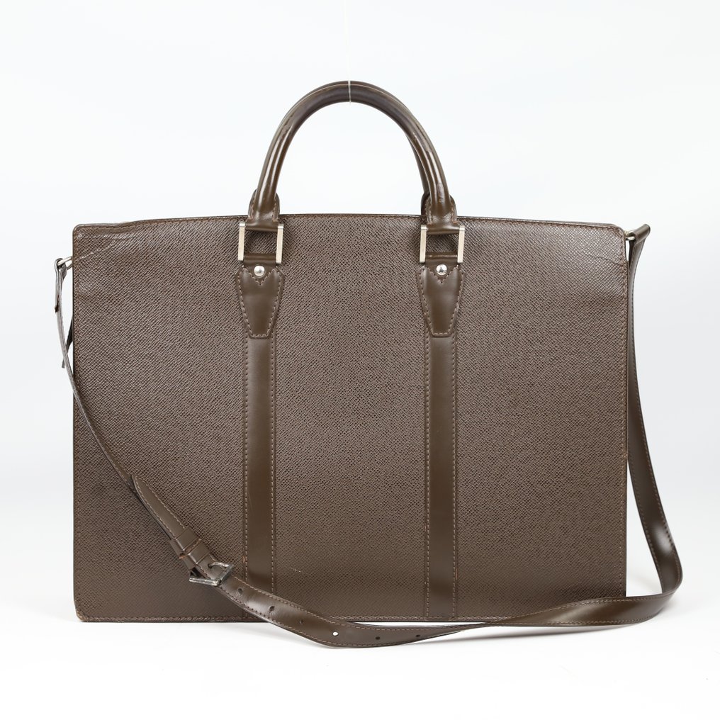 Louis Vuitton Black Taiga Leather Lozan Briefcase
